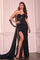 Prom Dresses Fitted Long Formal Glitter Corset Lace Prom Dress Black