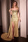 Prom Dresses Fitted Long Formal Glitter Corset Lace Prom Dress Champagne Gold