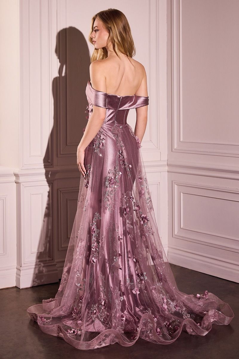 LaDivine J876 Prom Long Formal Fitted Overskirt Dress