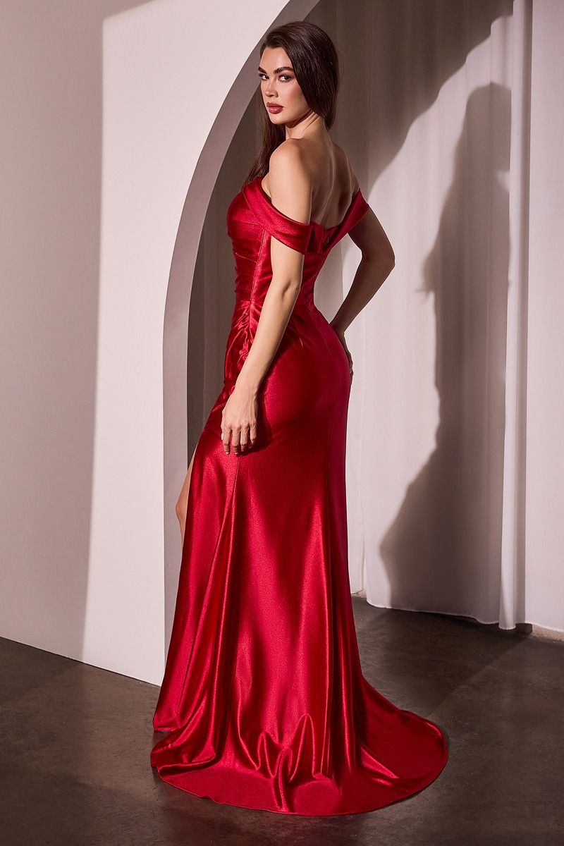LaDivine J877 Fitted Long Formal Slit Mermaid Prom Dress