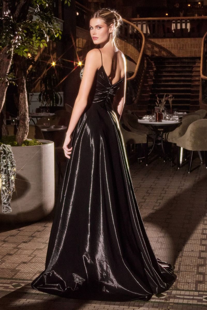 LaDivine J882 A Line Long Formal Slit Bolero Prom Dress