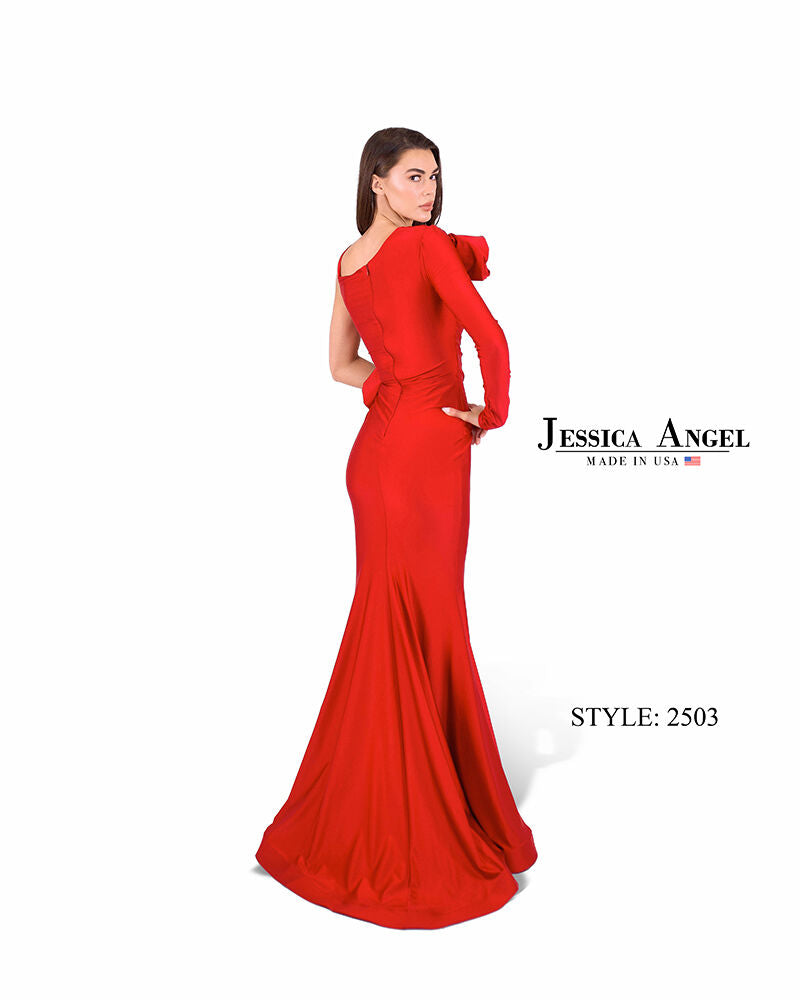 Formal Dresses Long 3D Floral Formal Prom Dress Jessica Angel 2503 Red