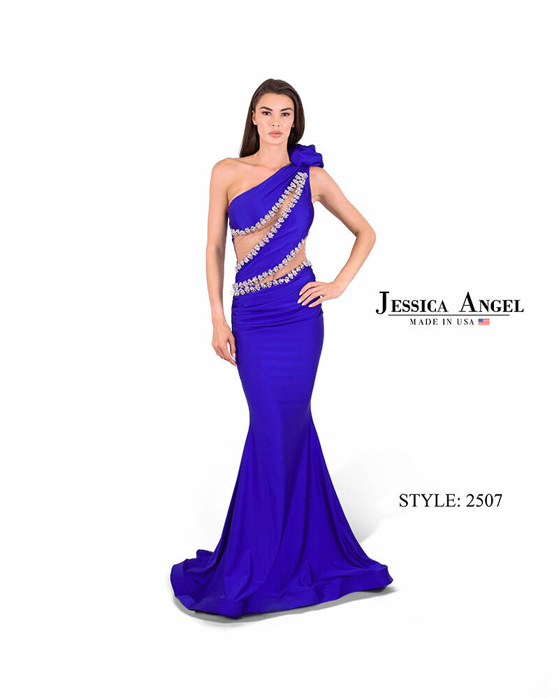 Prom Dresses Long Formal Mermaid Floral Applique Prom Dress Jessica Angel 2507 Royal