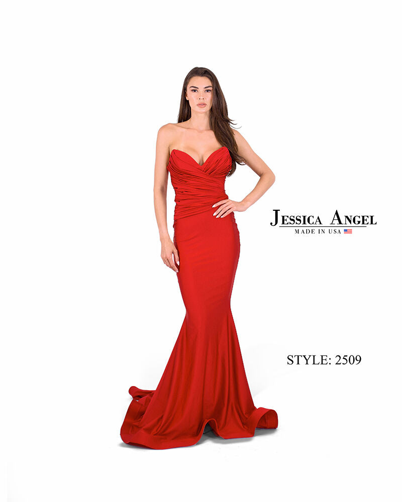 Prom Dresses Long Formal Mermaid Evening Prom Dress Jessica Angel 2509 Red