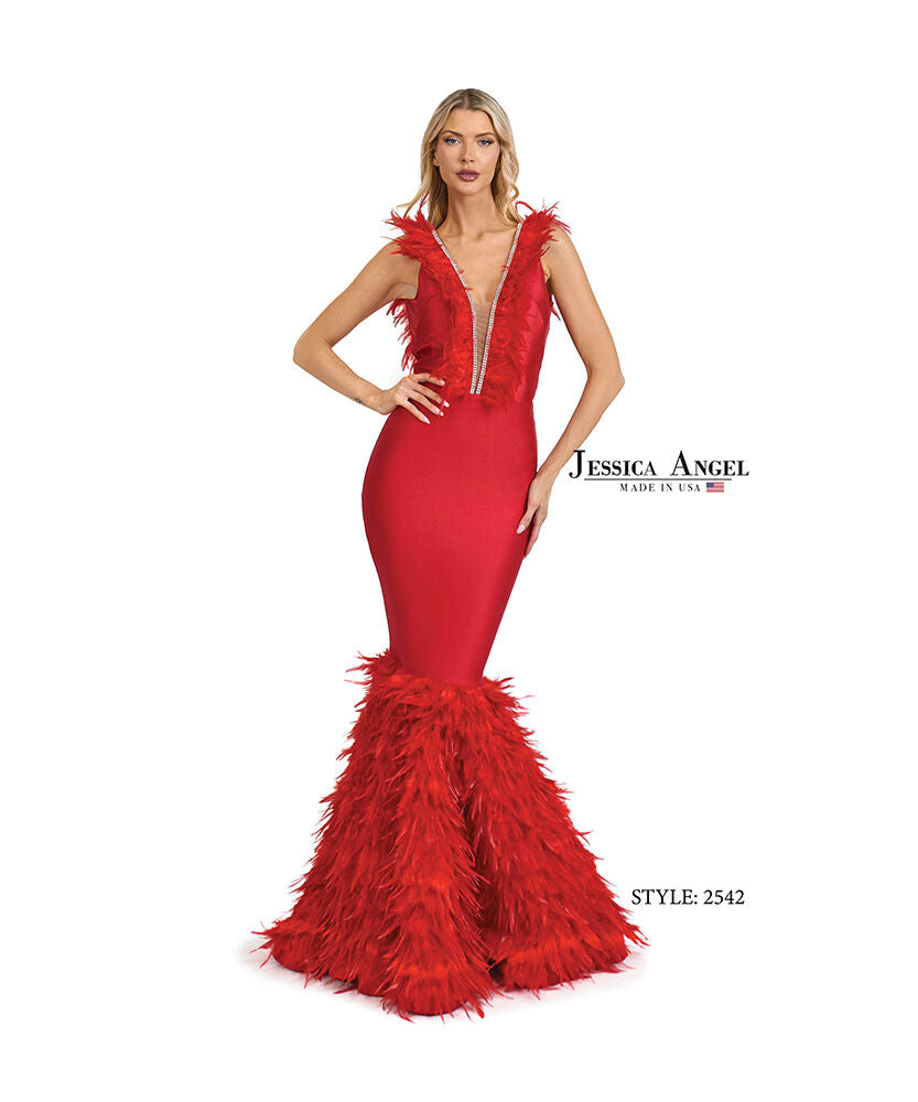 Prom Dresses Formal Long Mermaid Prom Dress Jessica Angel 2542 Red