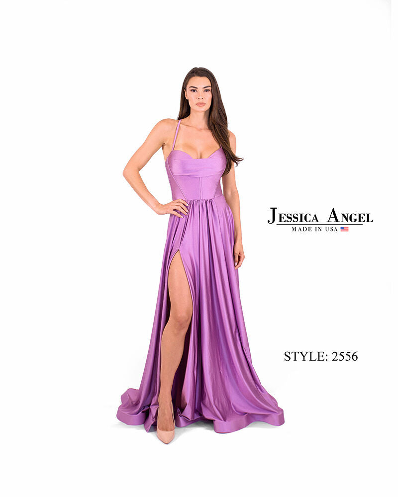 Prom Dresses Long Formal Slit Prom Dress Jessica Angel 2556 Lilac