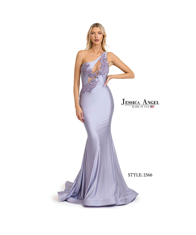 Prom Dresses Long Formal Floral Applique Mermaid Evening Prom Dress Jessica Angel 2566 Lavender Mist