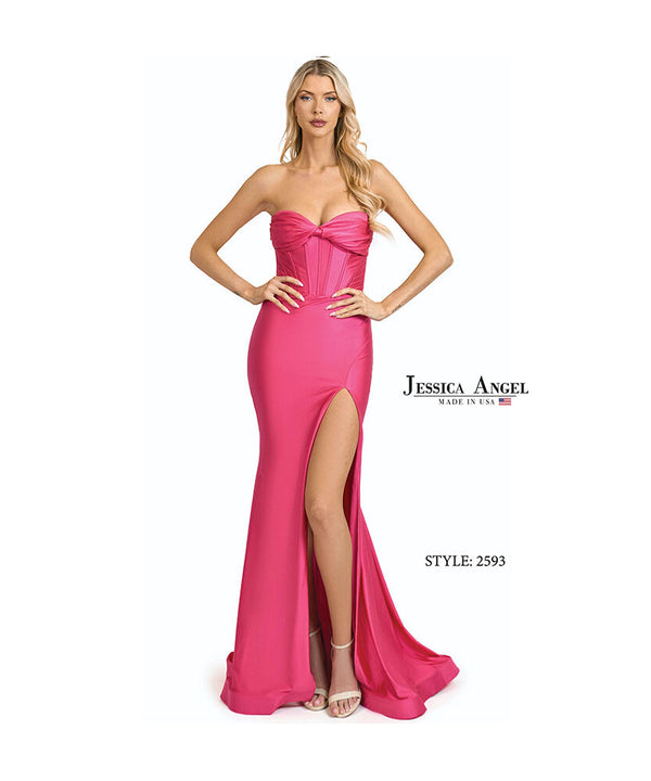 Corset Long Slit Formal Mermaid Evening Prom Dress Jessica Angel 2593