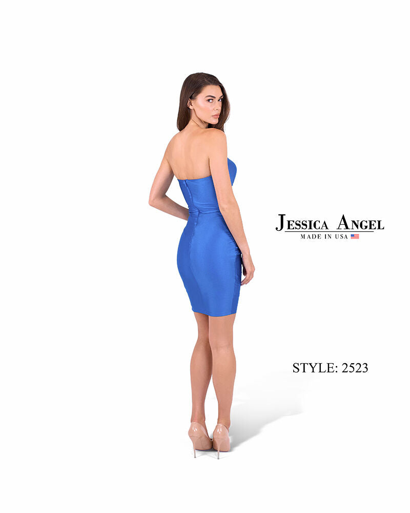 Cocktail Dresses Short Mini Fitted Cocktail Dress Jessica Angel 2523 Dark Turquoise