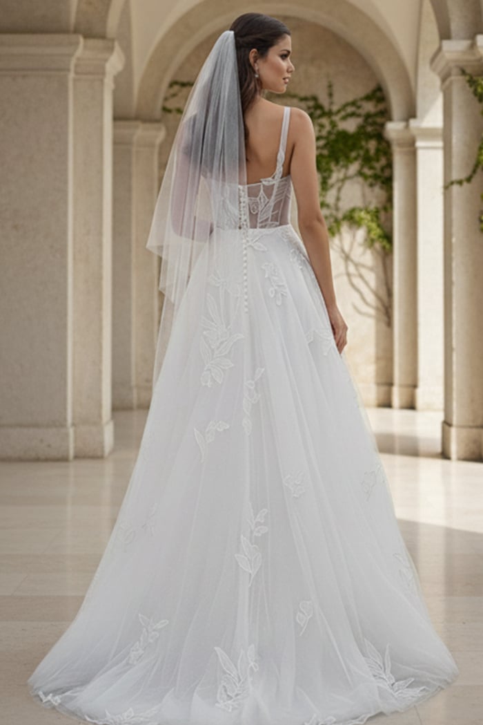 Sweetheart Floor-Length Tulle Wedding Ball Gown Jovani JB49761