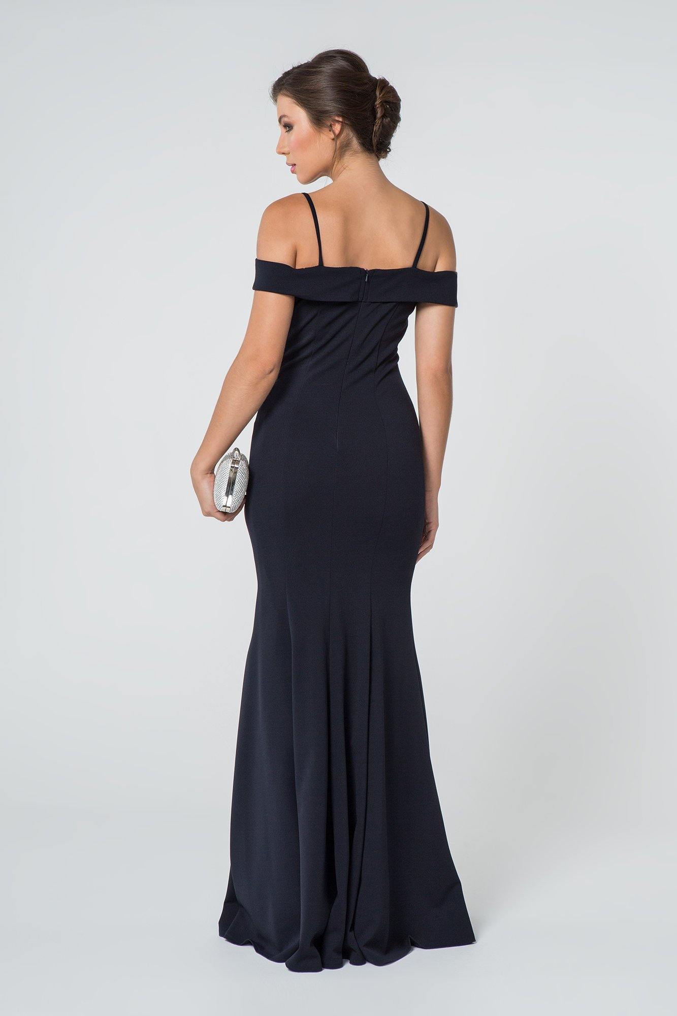 Jersey Sweetheart Mermaid Long Dress with Cut-Away Shoulder