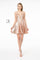 Jewel Accented Waistline Illusion Short Prom Dress - The Dress Outlet Elizabeth K