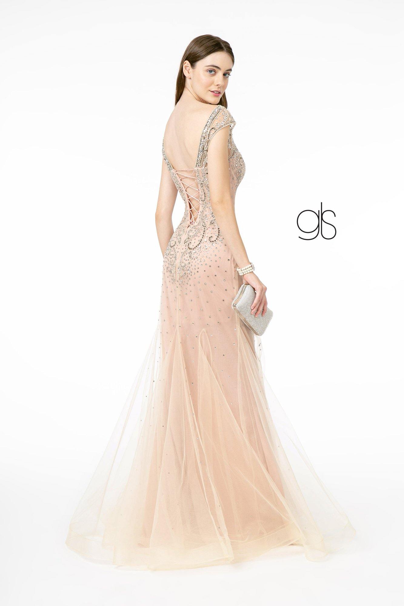 Jewel and Beads Long Prom Mermaid Dress