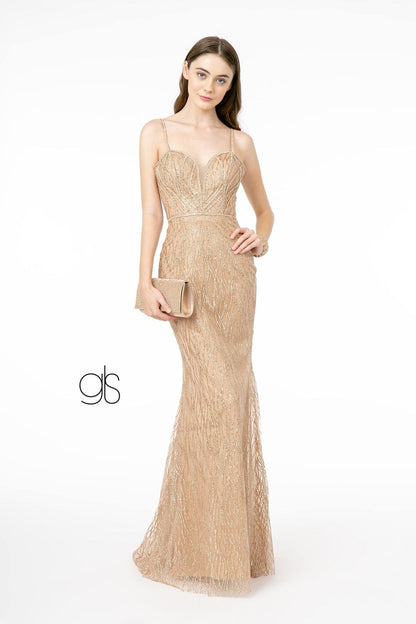 Jewel Embellished Bodice Long Prom Dress with Cape - The Dress Outlet Elizabeth K
