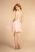 Jewel Embellished Chiffon Short Dress - The Dress Outlet Elizabeth K