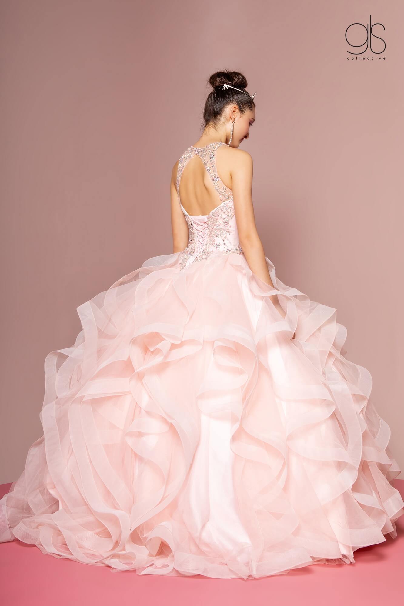 Jewel Embellished Illusion Sweetheart Quinceanera Dress