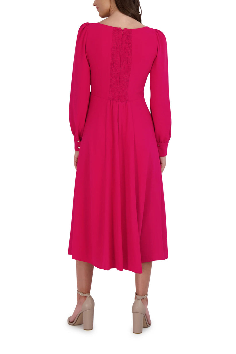 Julia Jordan JJ39023 Long Sleeve Slit Cocktail Midi Dress