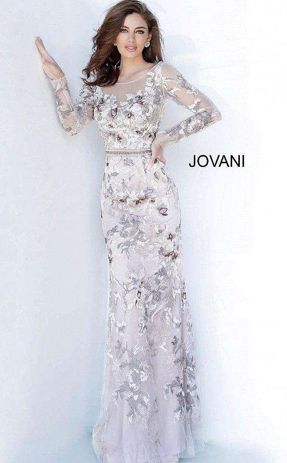Jovani 00818 Long Formal Floral Lace Gown