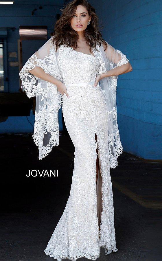 JVN By Jovani Long Wedding Dress JVN00866 - The Dress Outlet Jovani