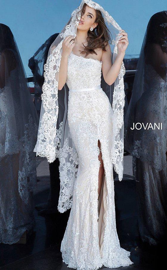 JVN By Jovani Long Wedding Dress JVN00866 - The Dress Outlet Jovani