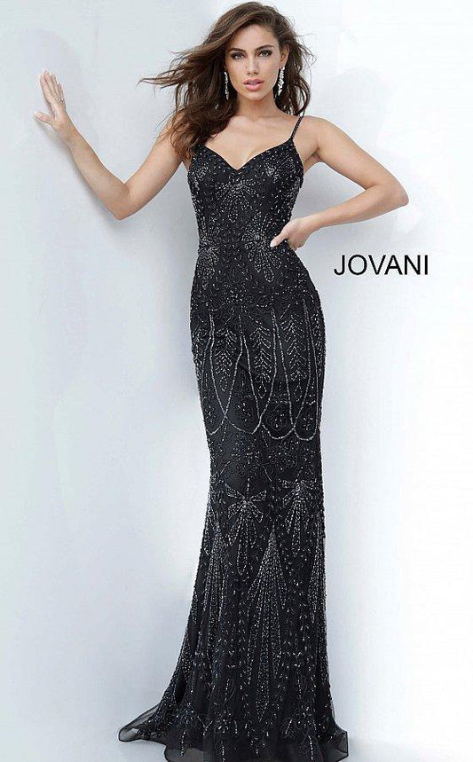 JVN By Jovani Long Formal Fitted Dress JVN00867 - The Dress Outlet Jovani