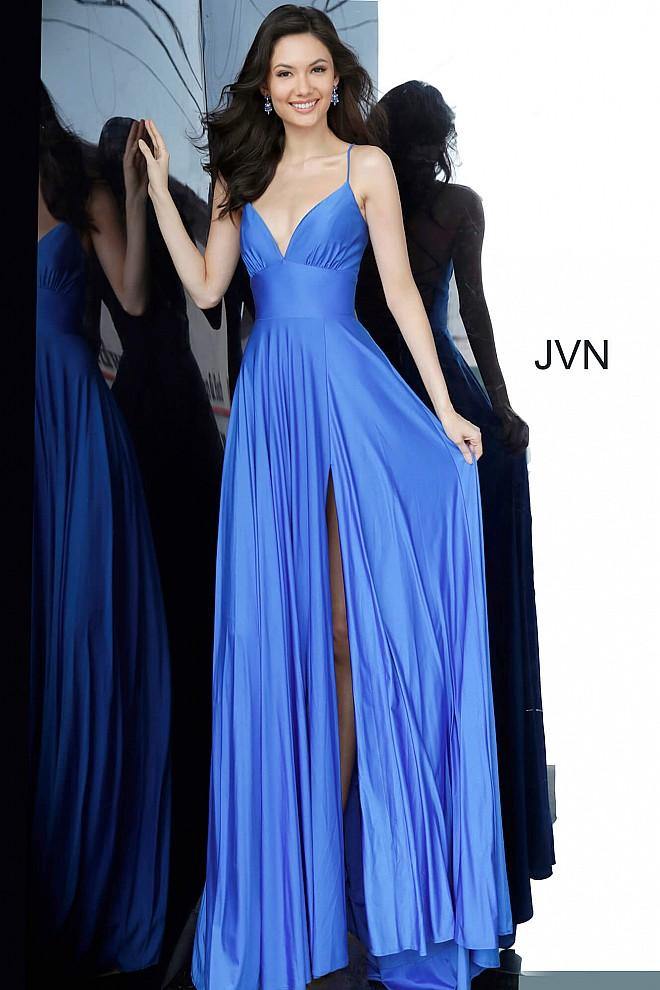 JVN By Jovani Long Formal Prom Gown JVN00903 Royal - The Dress Outlet Jovani