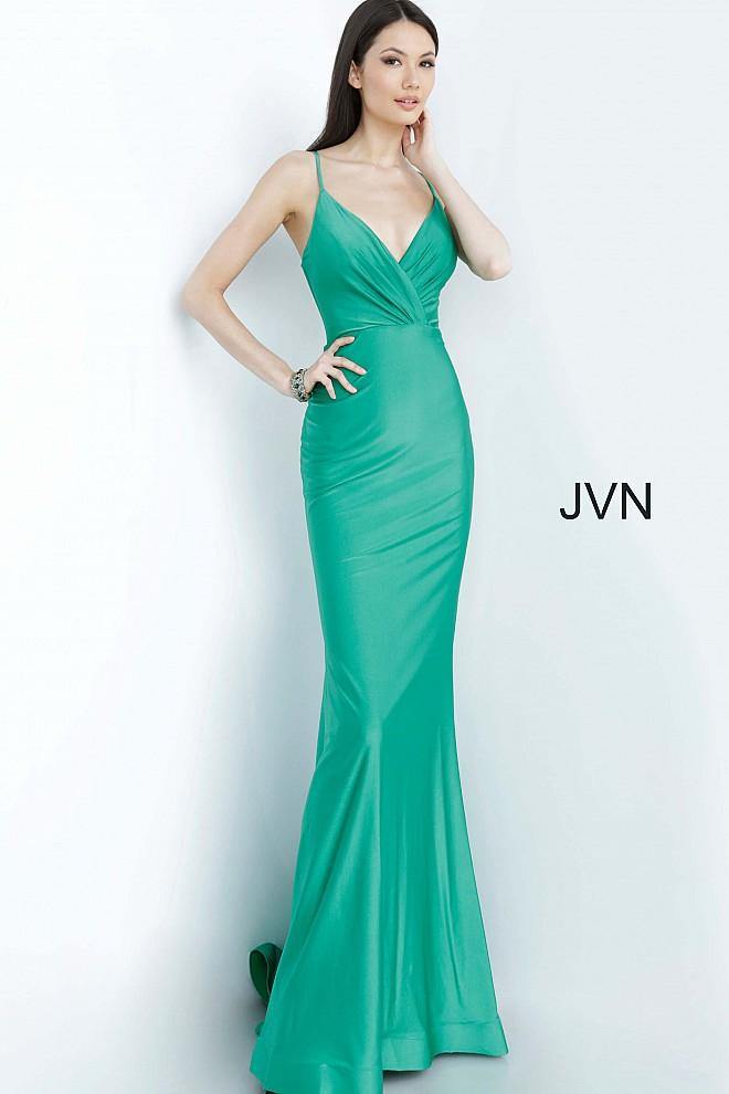 JVN By Jovani Long Prom Dress JVN00904 Hunter - The Dress Outlet Jovani