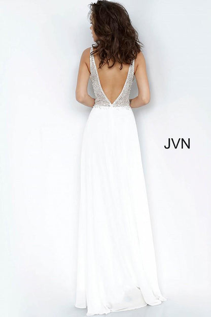 JVN By Jovani Long Prom Dress JVN00944 Off White - The Dress Outlet Jovani