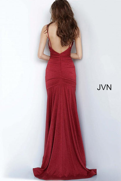 JVN By Jovani Prom Long Dress JVN00967 Burgundy - The Dress Outlet Jovani
