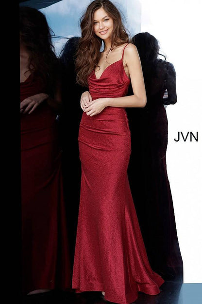JVN By Jovani Prom Long Dress JVN00967 Burgundy - The Dress Outlet Jovani