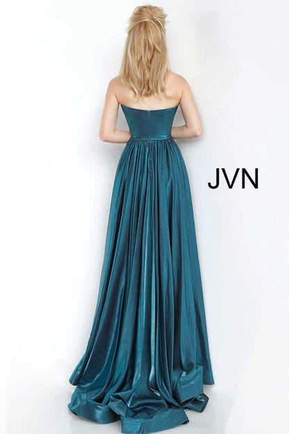 JVN By Jovani Long Formal Prom Gown JVN00969 Teal - The Dress Outlet Jovani