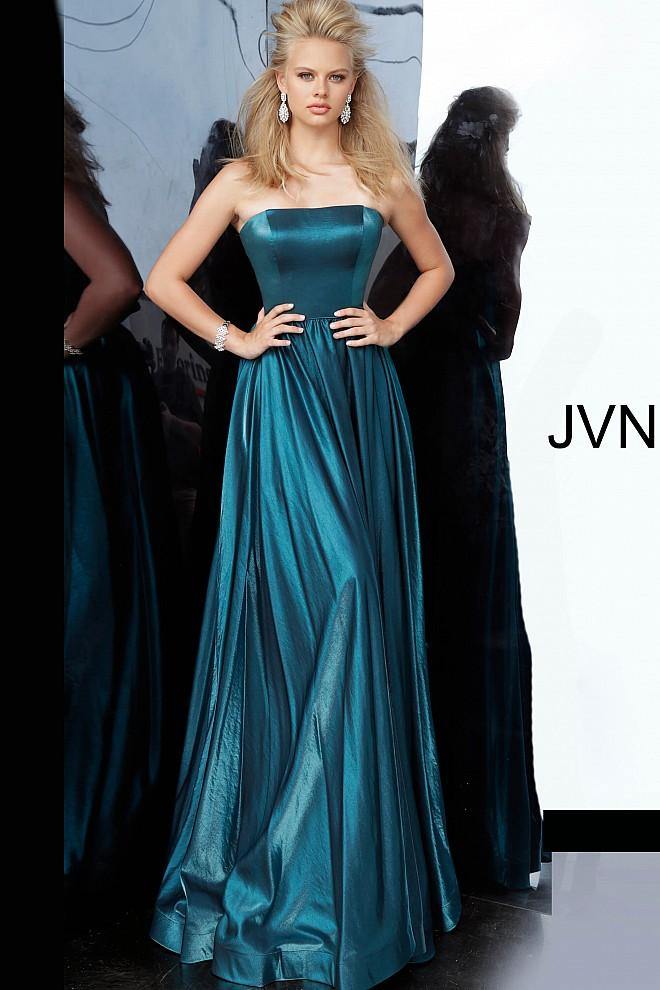 JVN By Jovani Long Formal Prom Gown JVN00969 Teal - The Dress Outlet Jovani
