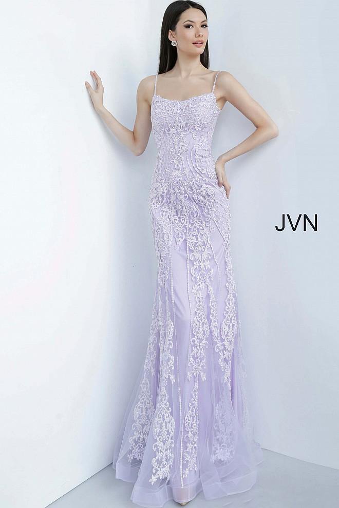 JVN By Jovani Long Formal Prom Dress JVN02012 Lilac - The Dress Outlet Jovani