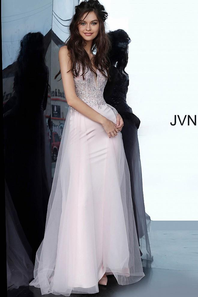 Jovani 02253 Long Formal V Back Prom Dress