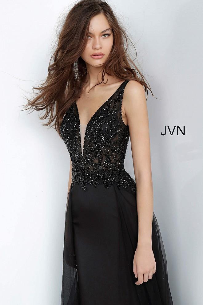 JVN By Jovani Long Formal V Back Prom Dress JVN02253 - The Dress Outlet Jovani