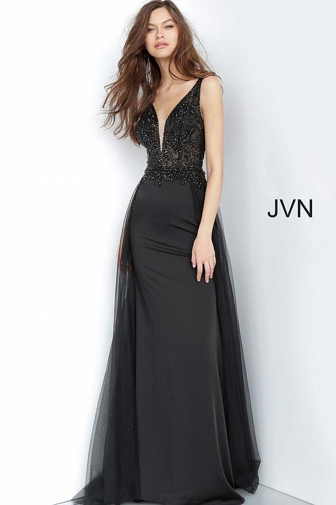 JVN By Jovani Long Formal V Back Prom Dress JVN02253 - The Dress Outlet Jovani