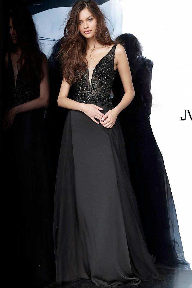 Jovani 02253 Long Formal V Back Prom Dress