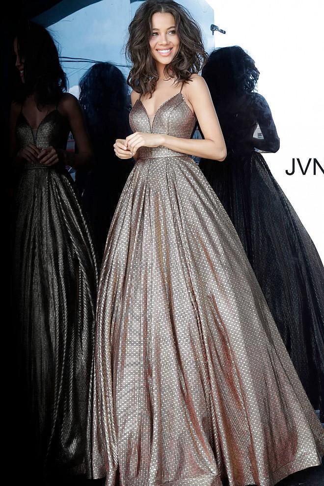 JVN By Jovani Prom Spaghetti Strap Ball Gown JVN02317 - The Dress Outlet Jovani