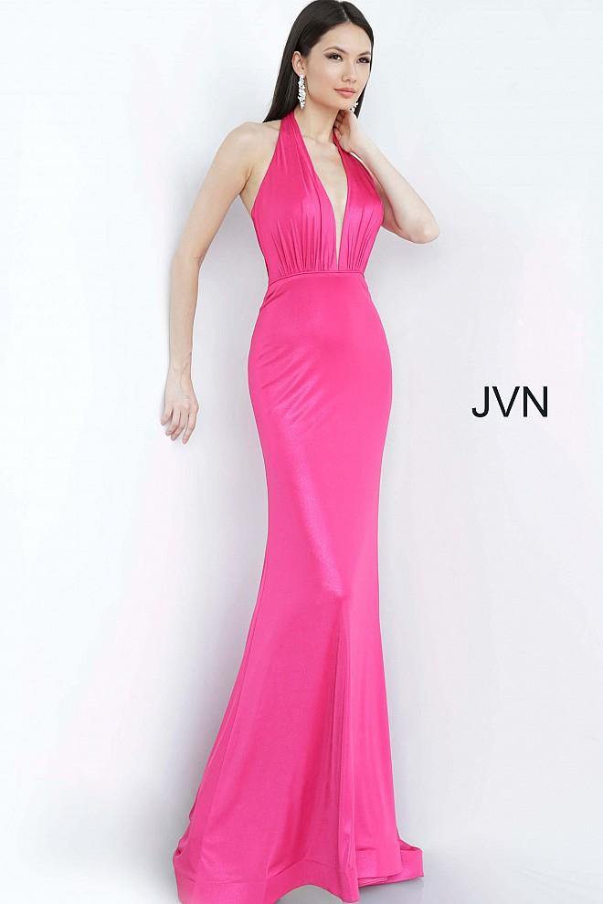 JVN By Jovani Halter Neckline Prom Long Dress JVN02378 - The Dress Outlet Jovani