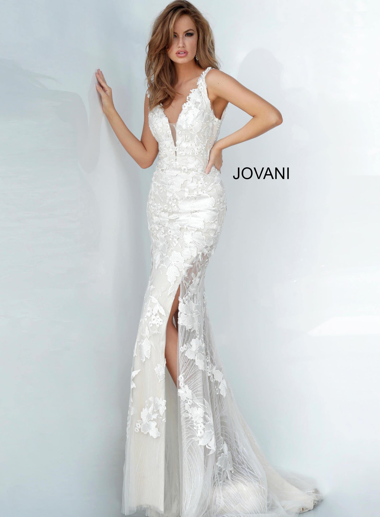 JVN By Jovani Long Formal Evening Lace JVN02444 - The Dress Outlet Jovani
