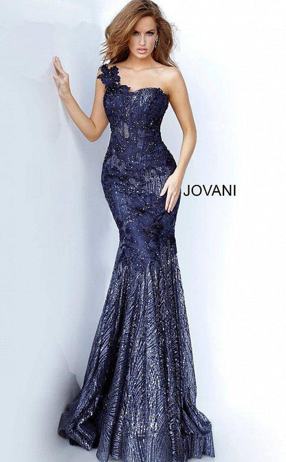 JVN By Jovani Long One Shoulder Prom Gown JVN02445 - The Dress Outlet Jovani