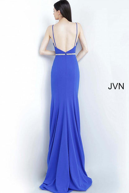 JVN By Jovani SLong Formal Prom Gown JVN02713 Royal - The Dress Outlet Jovani