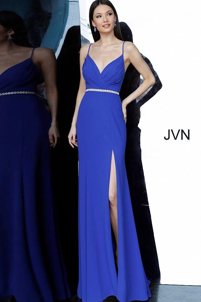 JVN By Jovani SLong Formal Prom Gown JVN02713 Royal - The Dress Outlet Jovani