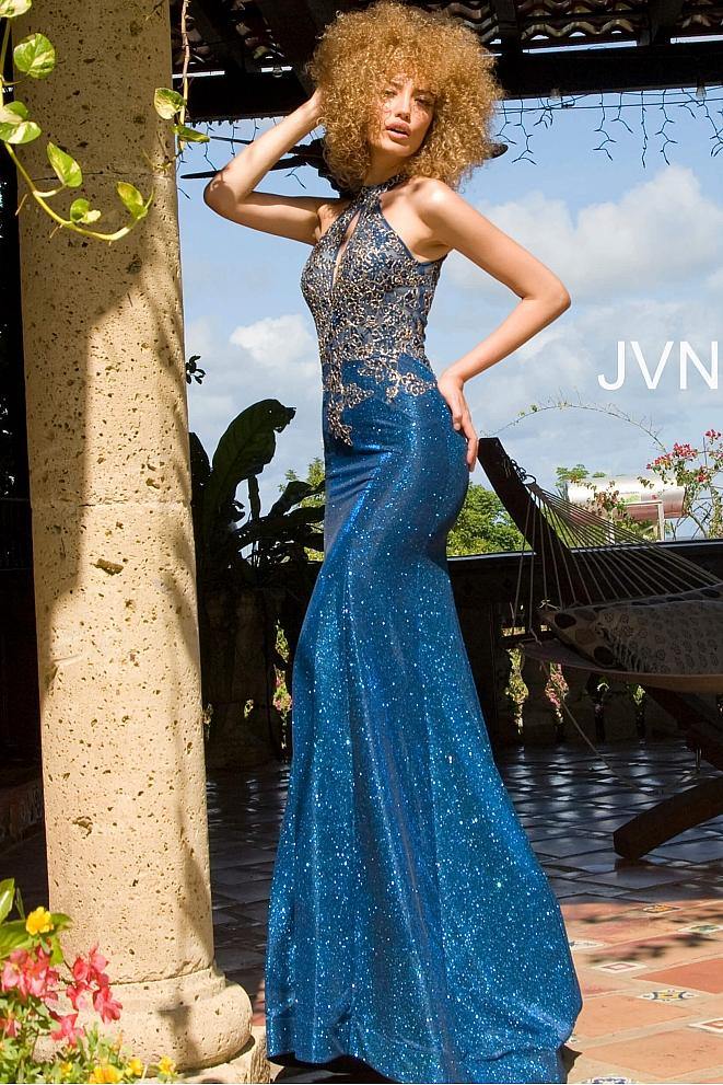 Jovani Long Halter Prom Dress JVN02746 - The Dress Outlet