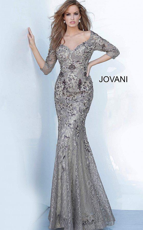 Taupe Jovani 02766 Evening Long Formal Dress for $590.0 – The Dress Outlet