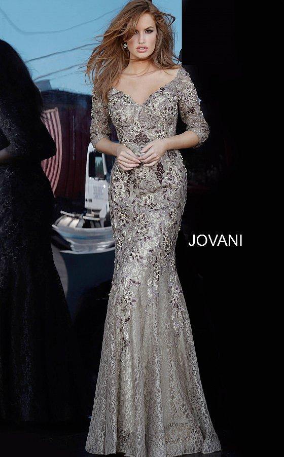 Taupe Jovani 02766 Evening Long Formal Dress for $590.0 – The Dress Outlet