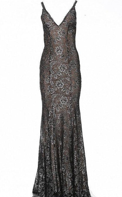 Jovani Long Formal Metallic Dress 02906 - The Dress Outlet