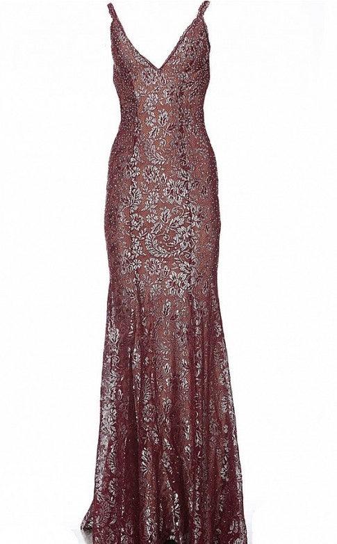Jovani 02906 Long Formal Metallic Dress
