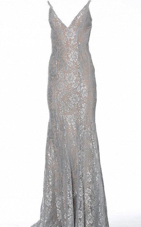 Jovani 02906 Long Formal Metallic Dress