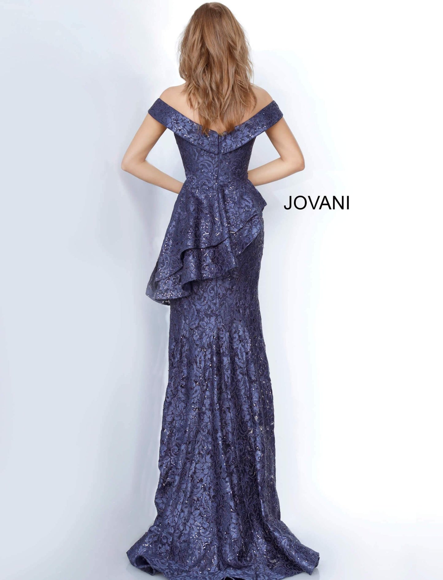 JVN By Jovani Long Formal Lace Dress JVN02911 - The Dress Outlet Jovani